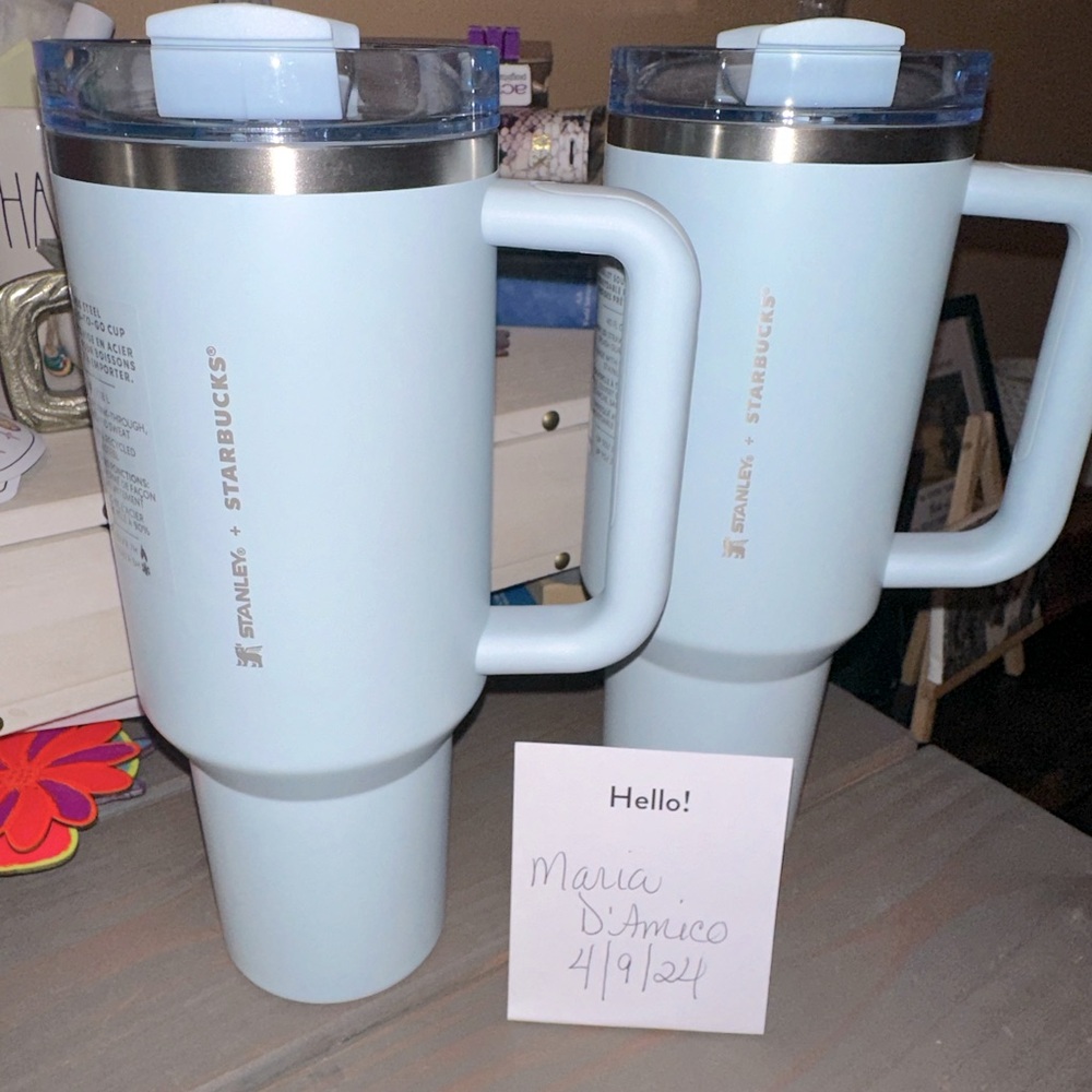 2 LIMITED EDITION STANLEY + STARBUCKS SPRING BLUE 40oz